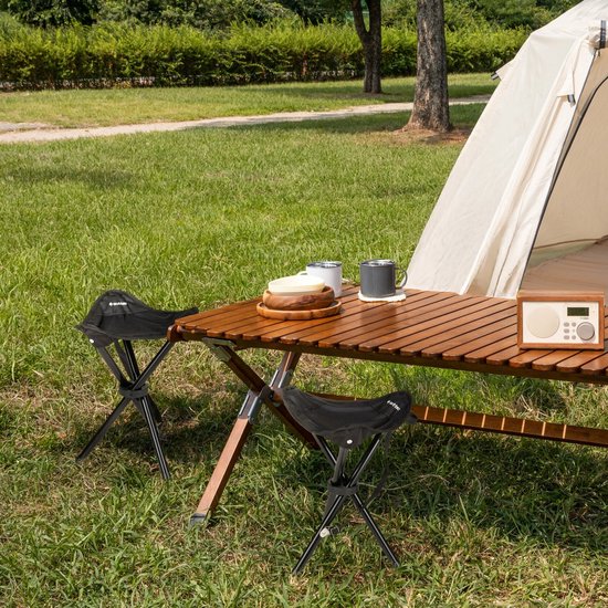 Outtec® Viskrukje - tot 90 kg - Campingstoel - Vouwstoel - Opvouwbare stoel - Kruk - Opvouwbare kruk - Lichtgewicht Campingstoel - Opvouwbare Outdoorkruk van Outtec — afbeelding 4