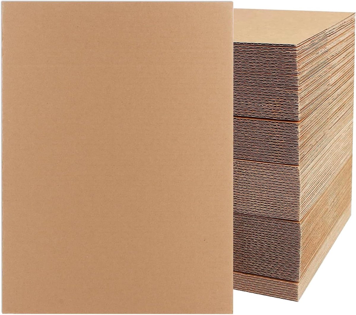 10 planchas Cartón Corrugado blanco DIN A3 (420 x 297 mm), Laminas de
