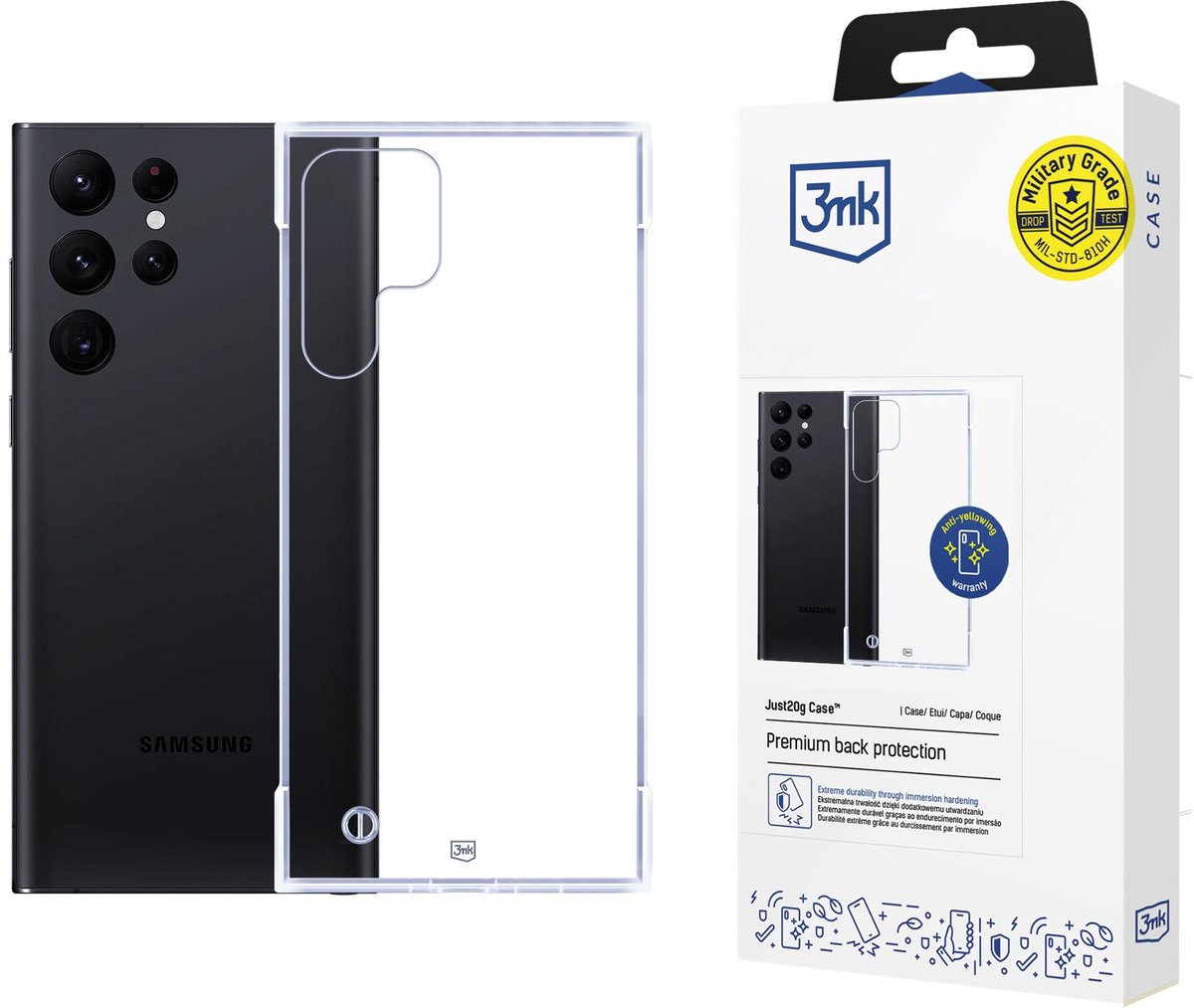 Samsung Galaxy S22 Ultra 5G - 3mk Just20g doorzichtig hoesje