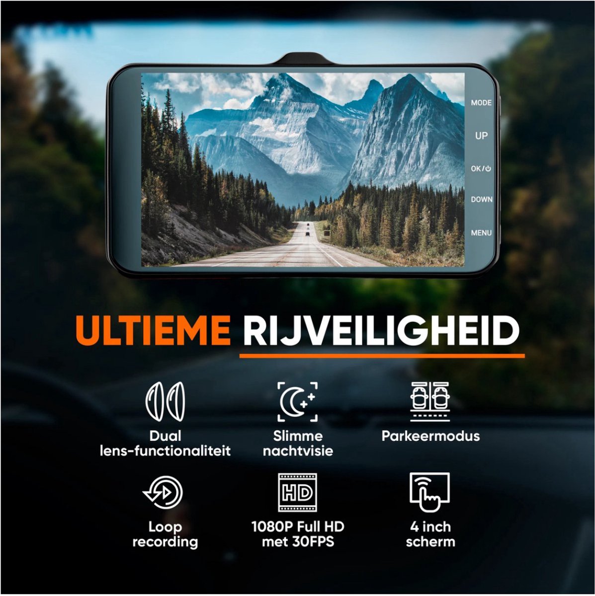 Dual Dashcam voor Auto - Voor en Achter - Full HD - Parkeermodus - 170° wijdhoeklens thumbnail 3
