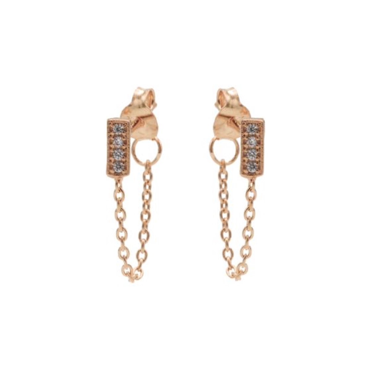 Karma Chain oorbel Rectangle M2334 Rosé