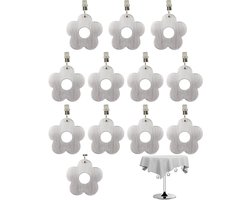 Doodadeals® - Tafelgewichtjes – Tafelkleed Gewichtjes Zwaar – RVS – Tafelkleedverzwaarders – Bloem - 12 Stuks