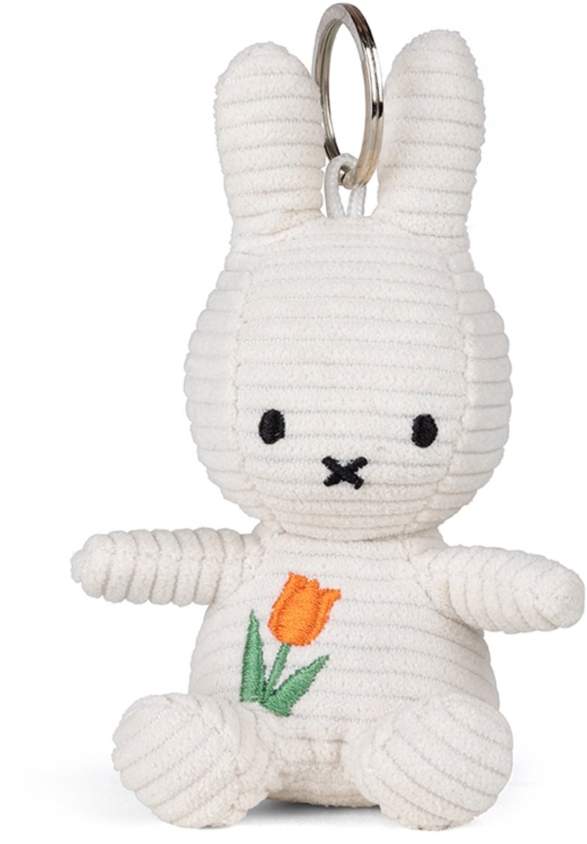 Nijntje Sleutelhanger Corduroy Tulp Offwhite 10 cm - Knuffel Offwhite