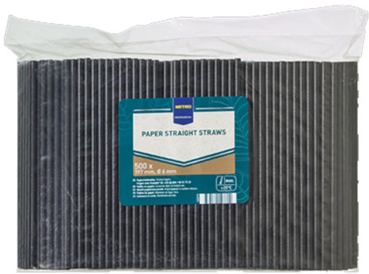 Papieren Rietjes zwart 500 stuks