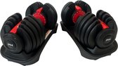 Bol.com PH Fitness Premium Verstelbare Dumbells Set 24KG - 2 STUKS - 15-in-1 Gewicht – Eénhandige Draaiknop – 25 tot 24 kg – Com... aanbieding
