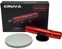 Cruva Veiligheidshamer Rood - Noodhamer Auto - 2 in 1 Safety Hammer - Inclusief Testglas en Gordelsnijder - Zelfklevende Houder - Veiligheid