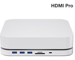 iMounts Mac Mini docking station Pro - Geschikt voor Mini M1 en M2 - Externe SSD - HDMI - USB - SD-reader - Zilver