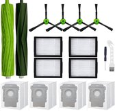 PolkaHome® Vervangingsset geschikt voor iRobot Roomba Combo J7+/J9+/10 Max – 2 hoofdborstels, 4 zijborstels, 4 HEPA-filters, 4 stofzuigerzakken, 1 schroevendraaier, 1 2-in-1 borstel en mesje – accessoires & onderdelen