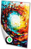 Dynamische kleurrijke abstracte werveling - Kleuren posters - Muurdecoratie vortex - Abstract expressionisme - Poster vintage - Kunst - Poster 50x70 cm