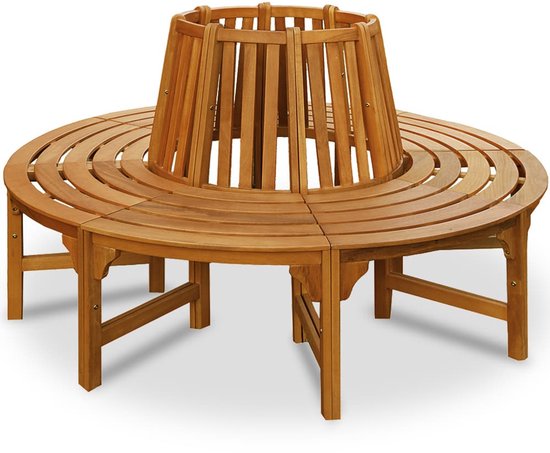 Banc d'arbre 190 cm, banc rond, banc de jardin, bois dur d'eucalyptus
