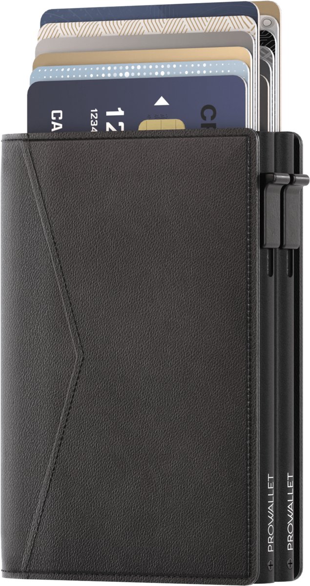 Prowallet Pasjeshouder Double Cognac - 14 Pasjes + Briefgeld - RFID - Uitschuifbaar Met Luxe Cadeaubox