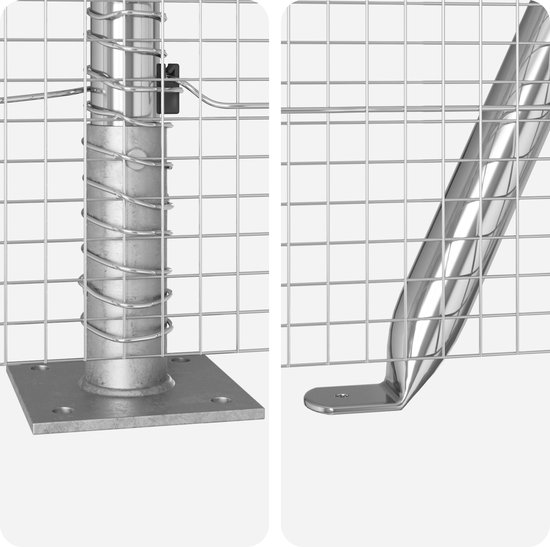 vidaXL - Clôture - avec - poteaux - Argent - 1,4 - x - 25 - m - Acier