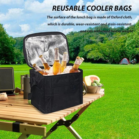 Koeltas - Lunchtas - Koeltas - Lunch Bag - Geïsoleerde Koeltas - Picknicktas - Koeltas Lunch - Koeltassen - Koelzak - Koeltasje - Coolbag - 10-15 Liter - Koeltas Geïsoleerde Lunchtas - Slijtvast En Duurzaam Materiaal - Waterdicht En Vuilafstotend van Merkloos — afbeelding 5