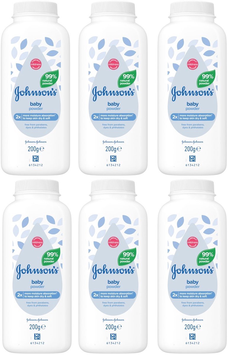 Johnsons Babypoeder - Talkpoeder - 6 x 200 g - voordeelverpakking