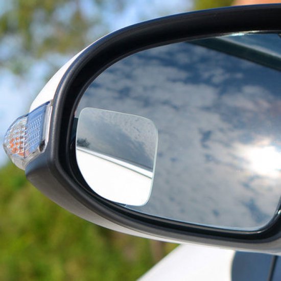 Rétroviseur d'angle mort - Set de 2 - 360° - Miroirs extérieurs - Accessoires de vêtements pour bébé voiture/caravane - Rétroviseur Extra pratique pour angle mort - Rétroviseur d'angle mort en forme de secteur - Zwart