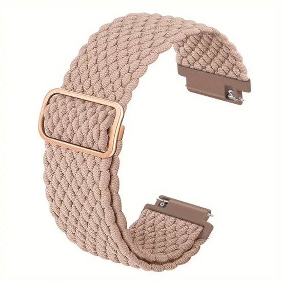 Bracelet de montre connectée Innerlight® 20 mm en nylon – Rose crème – Compatible avec Samsung Galaxy Watch 7/6/5/ Pro /4/3/ Active 2 – Polar Ignite/Unite – Huawei