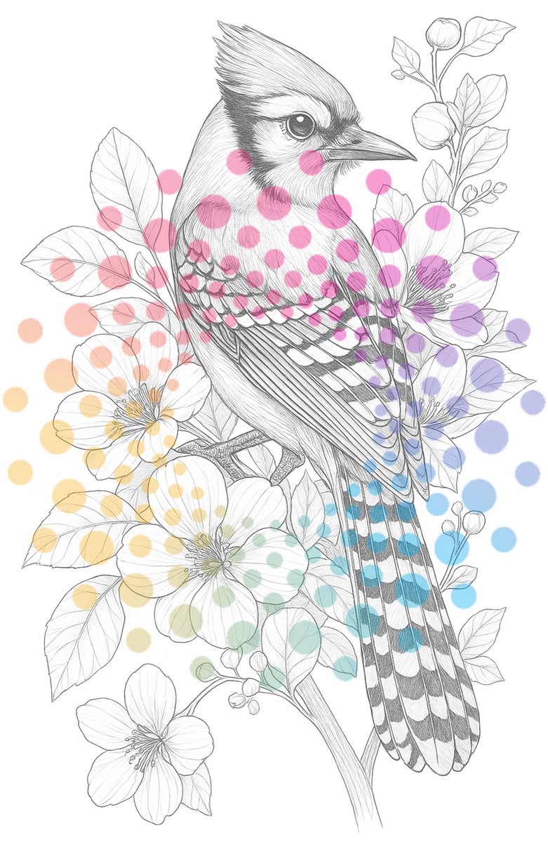 KleurLab® - Bloemen & Vogels - Luxe Kleurboek voor Volwassenen - Natuur - Dieren - 48 Kleurplaten op A4 - Enkelzijdig bedrukt — afbeelding 11