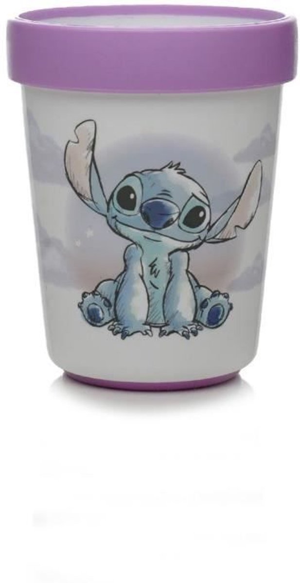 Lilo en Stitch - Paars en wit - 3-delige lunchbox met anti-slip beker + kom + bord — cadeau in Koken & Dineren - foto 5