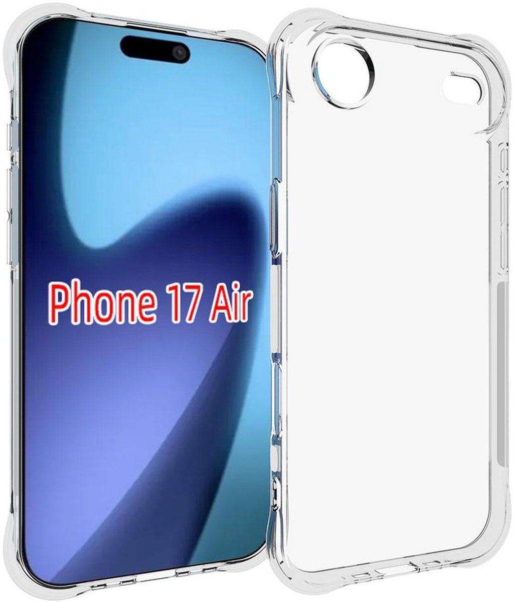 Mobigear Doorzichtig Hoesje geschikt voor Apple iPhone Air Telefoonhoesje Flexibel TPU | Mobigear Cushion Backcover | Doorzichtig Telefoonhoesje iPhone Air | iPhone Air Case | Back Cover - Transparant
