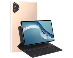 Pad 9 Pro 10.1 Inch 2K Volledig Scherm 16GB+1024GB Snapdragon 8 Gen2 Android 24mp + 48Mp High-Performance Tablet - Goudkleurig + Toetsenbord