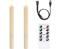 Led kaarsen oplaadbaar - Inclusief Afstandsbediening - Bewegende Vlam - Veilig & Duurzaam - Realistische Kaarsen - Oplaadbare Waxinelichtjes - Ongeparfumeerd - Kerstverlichting - Led Kaarsen Oplaadbaar - Kaars - Gezelligheid - Met Oplaadstation - The