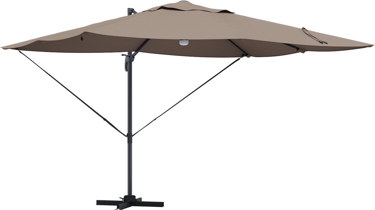 vidaXL - Parasol - Taupe - 351 - x - 250 - x - 253 - cm - Polyester - en - Aluminium