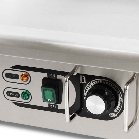 HCB® - Professionele Horeca Bakplaat Glad - 55 cm - 230V - RVS / INOX - Electrisch Teppanyaki Grill apparaat - 23 kg - 2800 — afbeelding 4