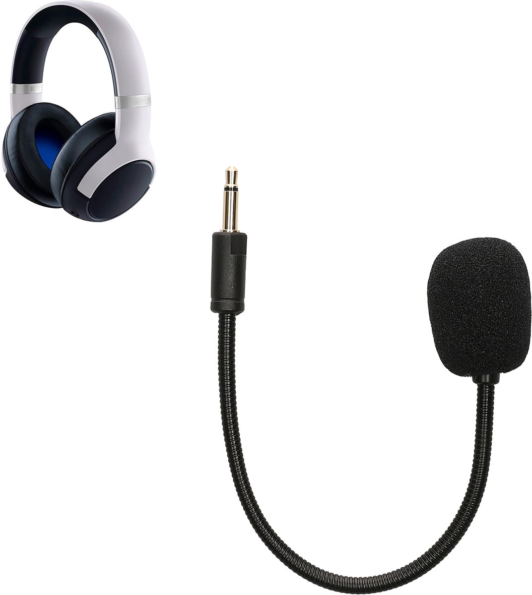 kwmobile microfoon voor gaming headset - geschikt voor Razer Kaira Pro - 10 cm - In zwart