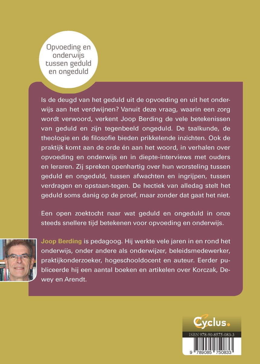 Opvoeding en onderwijs tussen geduld en ongeduld - back cover