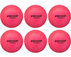 foto van Scoop Xtreme Hockeybal - Dimple - Roze - Outdoor - Set van 6 Hockeyballen