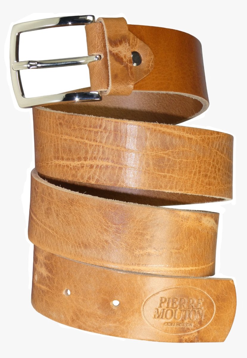 Pierre Mouton - Riem - Volwassenen - Heren - Camrey - Naturel - Natuurleder -120cm - 40mm