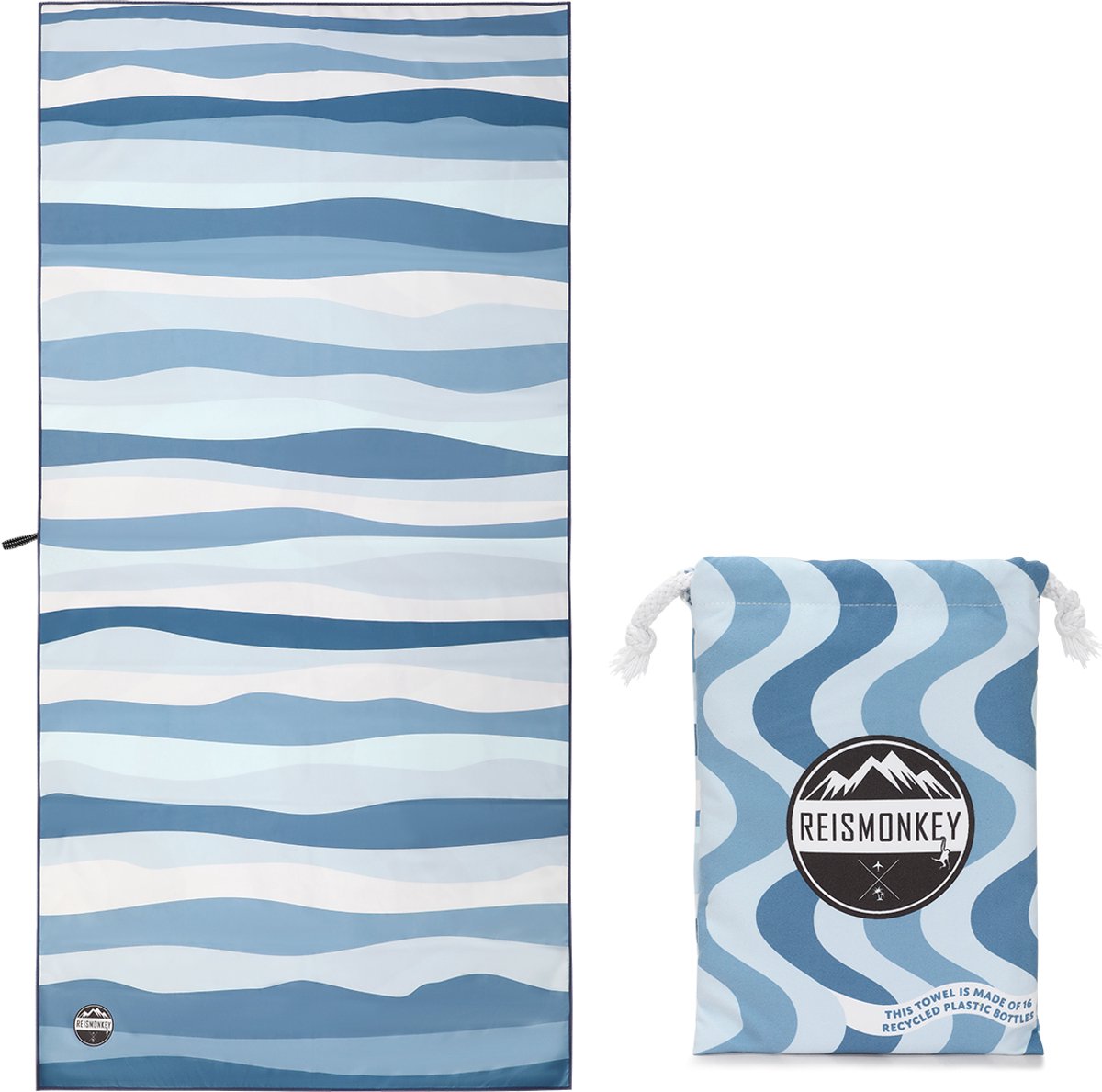 Sneldrogende Microvezel Handdoek – 175cm -Sneldrogende Microvezel Handdoek – 175cm - gerecycled - Licht en compacte reishanddoek - Strandlaken – Namaste - Reismonkey Licht en compacte reishanddoek - Strandlaken – Atlantic - Reismonkey