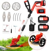 Bol.com Batterij Gras Trimmer met Batterij Gras Randtrimmer met 2-batterijen 4000mAh 21V Verstelbare telescopische geleidingsbalk aanbieding
