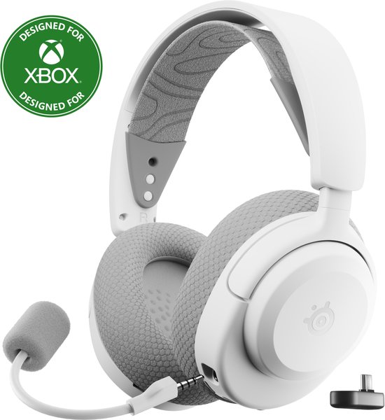 SteelSeries Arctis Nova 3X Wireless Gamingheadset Wit — Mobile App Control — 40 uur accuduur — 2,4-GHz/Bluetooth — Afneembare microfoon — Xbox, PC, PS5, Switch (2) & mobiel