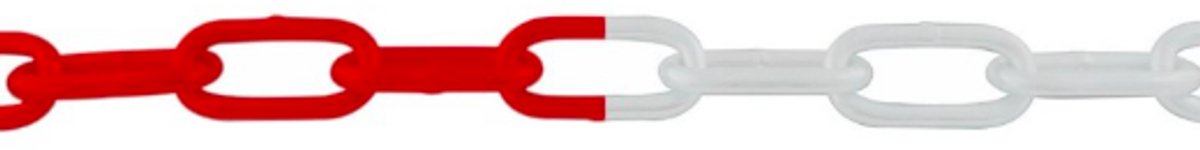 Signalisatieketting van staal – Diameter 6 mm x 15 m – rood/wit