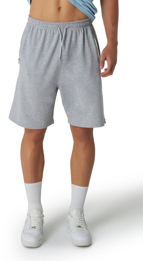 BUYJYA Heren Workout Kleding Atletische Shorts Shirt Set 3 Pack Basketbal Voetbal Training Running Gym Kerstcadeaus, Zwart-wit-blauw, L
