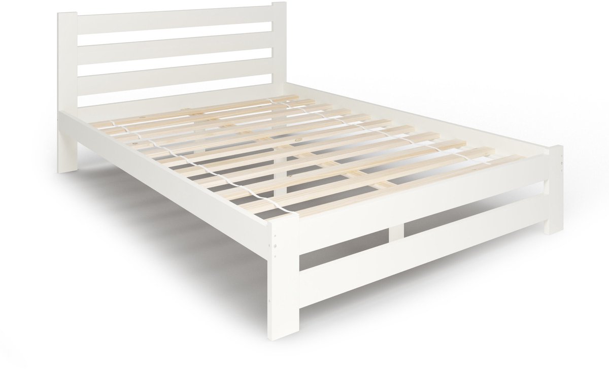 Parwood Nebraska - Houten Bed - 160x200 - Wit - Scandinavisch