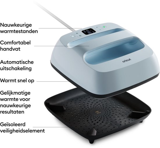 Cricut EasyPress 3 - Transferpers - Hittepers - Zenblauw - 23x23cm