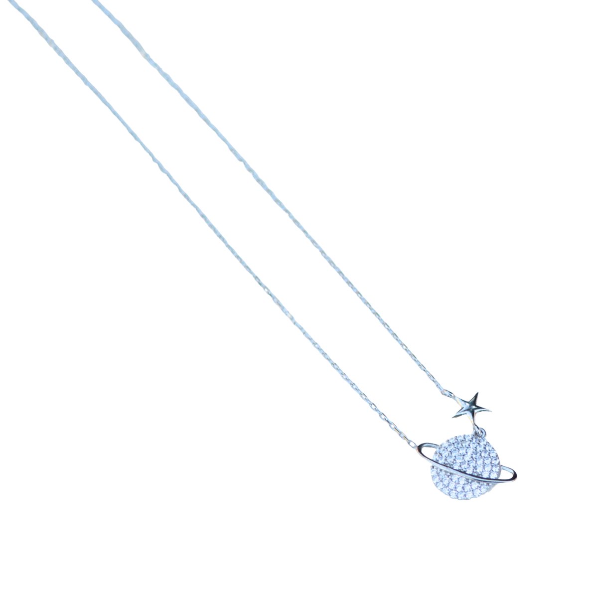 Pera Jewelry® - 925 sterling Zilveren Galaxy Ketting - Ketting met Hanger - Fijne Feestdagen Wenskaart - Kerst Cadeau - Ketting Dames