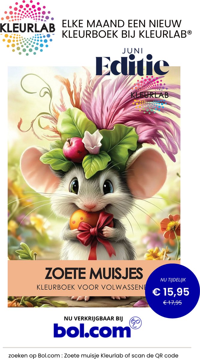 KleurLab® - Zoete Muisjes - Luxe Kleurboek voor Volwassenen - Enkelzijdig bedrukt - 48 unieke kleurplaten op A4 - Fantasy - Dieren & Natuur — afbeelding 11