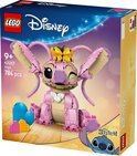 LEGO Disney Angel avec nœud, papillon, ballon en forme de cœur et Stitch sur la boîte.