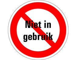 Niet gebruiken sticker 100 mm