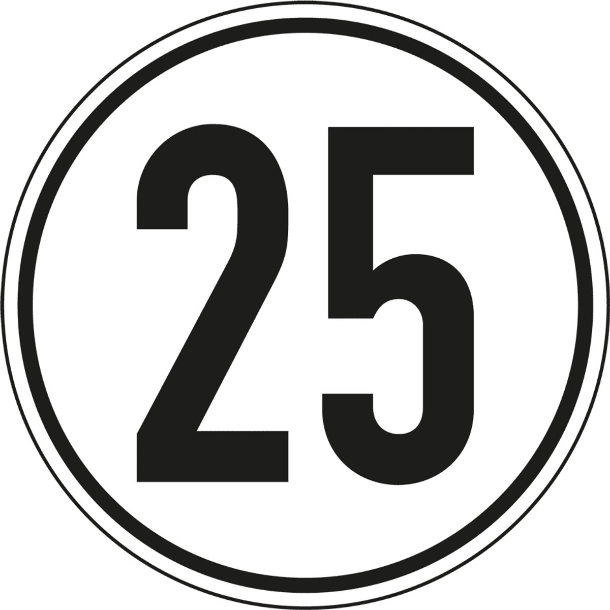 Tempo 25 km sticker 300 mm