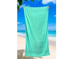 Strandlaken Beach XL Seagreen Extra groot - 100 x 200 cm - Hoogwaardig Katoenen Strand Handdoek - Extra zacht - Sneldrogend Badhanddoek - Ideaal voor Strand, Sauna, Zwembad, Vakantie en Sport - Badlaken