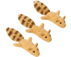 Animalking Kattenspeelgoed Catnip - Kattenkruid Speelgoed voor Katten - Skinneeez - 3 stuks Beige