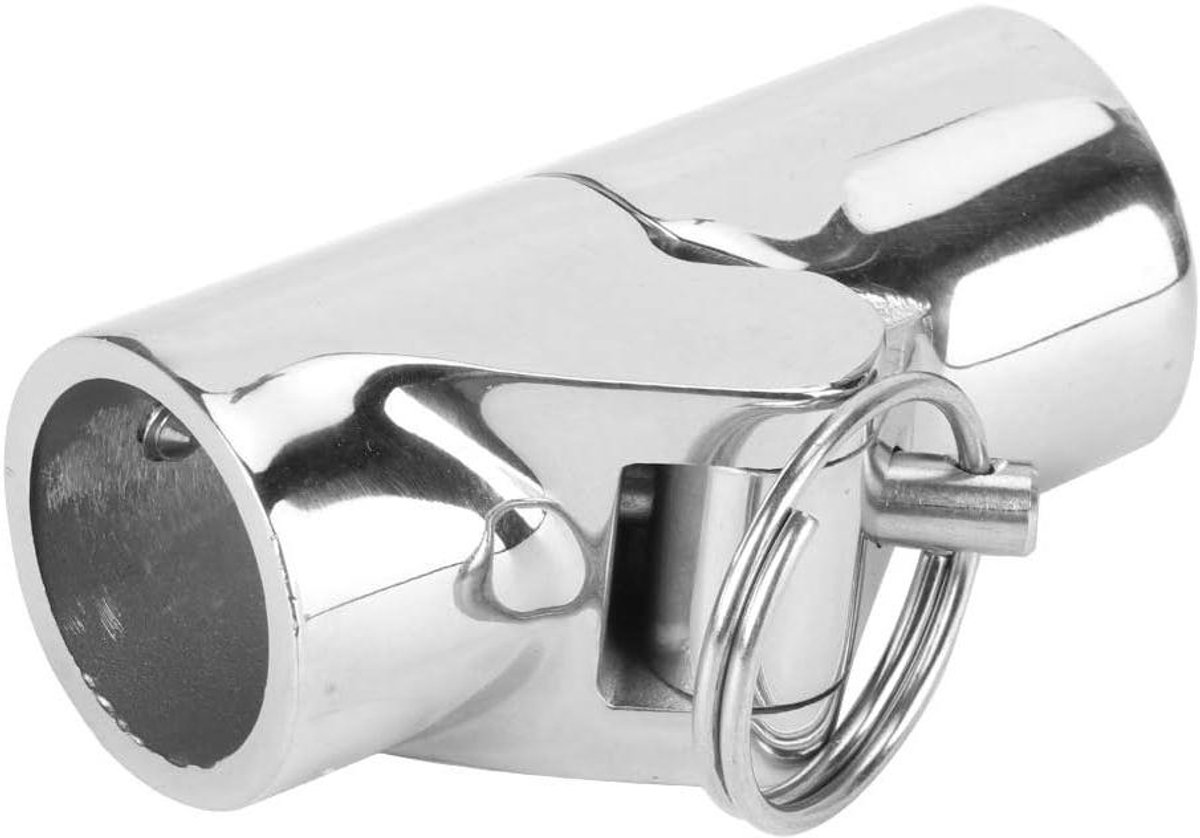 Folding Swivel Koppeling Buis Pijp Connector Zilver Rvs - Voor Vouwen Zon Luifels Vlag Pole (25mm)