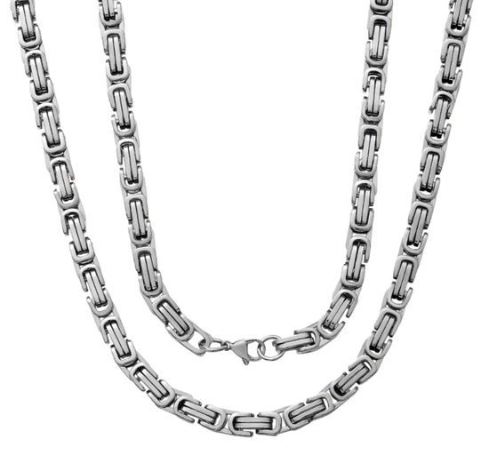 Collier en acier acier longueur 50cm homme - chaîne en acier inoxydable couleur argent Crypto Mauro Vinci - avec fermoir mousqueton - emballage cadeau