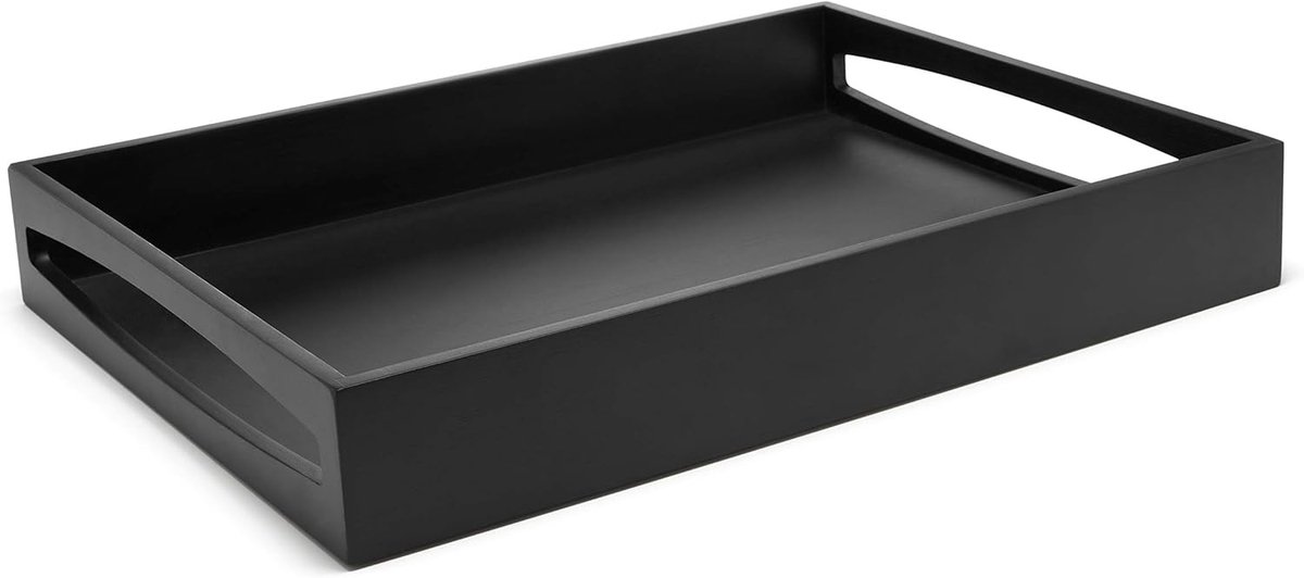 Tray Zwart MDF 40x30x6cm - Voor Decoratie en Organisatie - 1 stuk