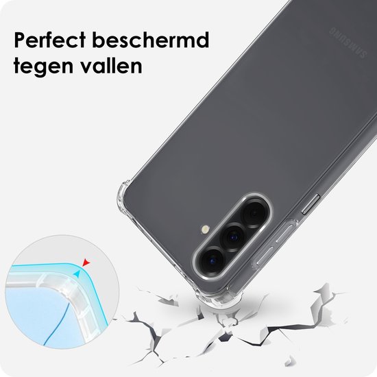 Hoesje Geschikt voor Samsung Galaxy A26 - Met Koord - Shock Proof - Siliconen Case - Back Cover - Telefoonkoord - Telefoon Hoes Shockproof - Telefoonketting - Transparant