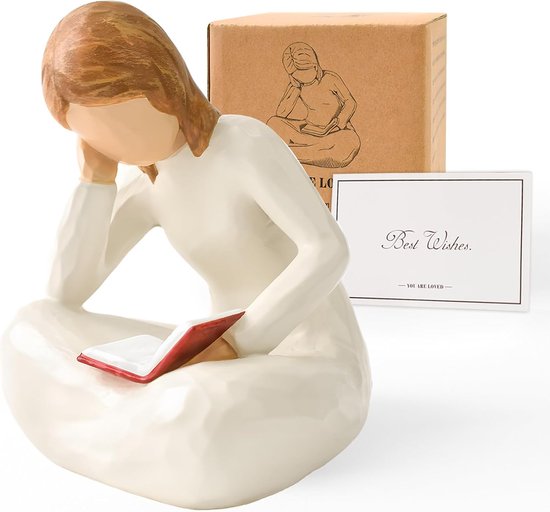 De denker op boeken figuren standbeeld bureau decoratie ornamenten